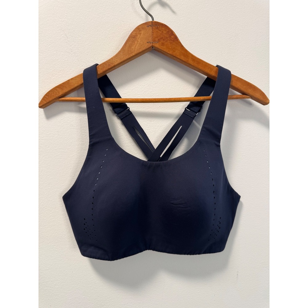 Lululemon AirSupport Sports Bra Navy Blue High Support Adjustable Straps 36C